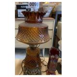 Electric lamp and carnival glass