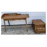 Wooden table and end table