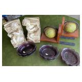 Vintage bookends & berry dishes
