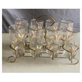 Vintage tumblers with carrier