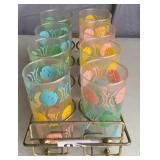 Vintage tumblers with carrier