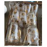 Glass cups and pitcher