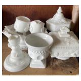 (9) milk glass candy dishes