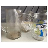 (3) Glass Pitchers
