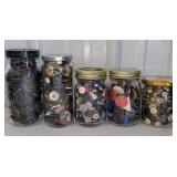 (5) jars of buttons
