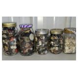 (5) jars of buttons