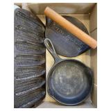 Wagner Ware skillet, molds