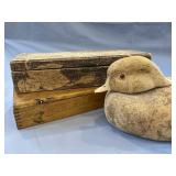 (2) Wood boxes, duck
