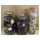 3 jars Buttons