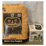 Light up pumpkin and green machine
