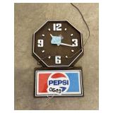 Pepsi clock (20" tall, works)
