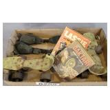 Vintage skates and books