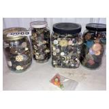 (4) jars of buttons