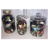 (3) jars of buttons