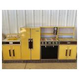 (4) Metal Sears childs kitchen set