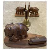 Wooden elephant decor and bell