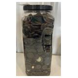 Container of vintage buttons