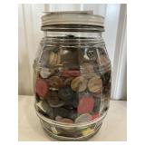 Jar of vintage buttons