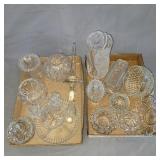 Glass butter dish, candle holder & more