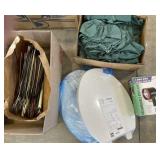 New toilet seats(2), kitchen curtains, spotlight