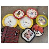 Large flat character clocks, more