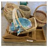 Wooden shelves and baskets