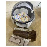 Rubbermaid baby corral, diaper bags