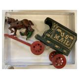 Cast horse drawn wagon