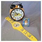 Garfield alarm clock (large) & massager, Clock