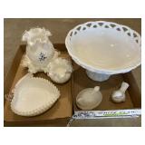 Fenton milk glass pieces