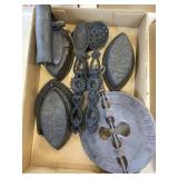 SAD irons, cast iron items