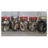 (5) jars of buttons