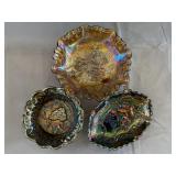 (3) Fenton carnival glass