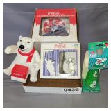 Coca-Cola napkin/straw holder,  mug & more