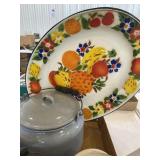 Tea kettles, platter