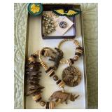 Girl Scout patches, necklace