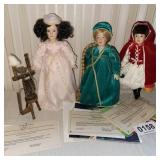 (3)  Dolls- Danbury Mint Storybook Coll with boxes