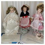 (3) Dolls - Danbury Mint  Storybook w/Boxes