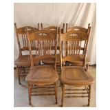 (5) wood dining chairs