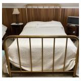 Vintage iron bed frame, metal box spring