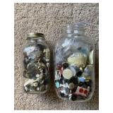 Large jars vintage buttons