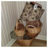 Platter, baskets and sewing/knitting bag