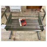 Glass desk, chair