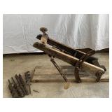 Antique barn beam post drill press boring machine