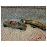 Vintage metal firetruck toy, toy pistol