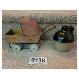 Metal toy buggy & crock