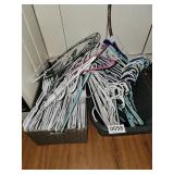 Totes of clothes hangers