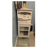 Shelf, scale, towels, and more