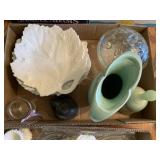 Glassware, plates, bird, vases and more.