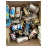 Beer cans, mugs